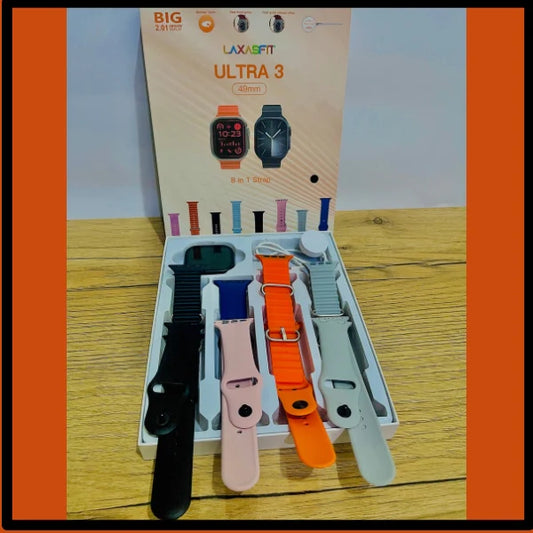 Laxasfit Ultra 3 Smart Watch 8 Straps